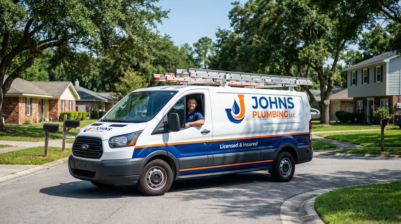 Johns Plumbing LLC service van in Souderton, PA