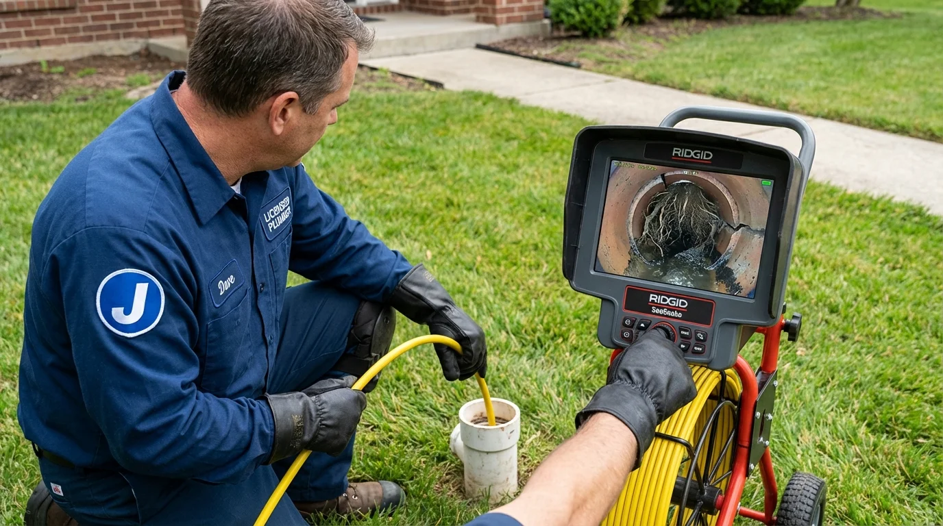 Sewer camera inspection being performed by Johns Plumbing LLC in Souderton